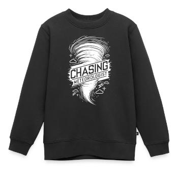 Tornade Twister Chasseur Météorologue - Sweat Premium enfant bio - noir - Devant - AI Model Kid Female (0cm)