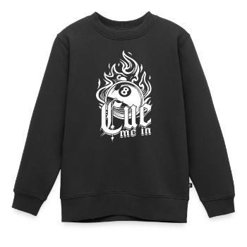 Billard à 8 boules Cue Me In - Sweat Premium enfant bio - noir - Devant - AI Model Kid Female (0cm)