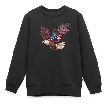 Eagle American Flag 4. Juli Eagle Gifts Kids - Kinder Premium Organic Sweatshirt - Schwarz - Vorne - AI Model Kid Female (0cm)
