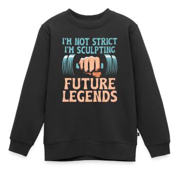Professeur d’éducation physique Professeurs d’éducation physique École Spor - Sweat Premium enfant bio - noir - Devant - AI Model Kid Female (0cm)