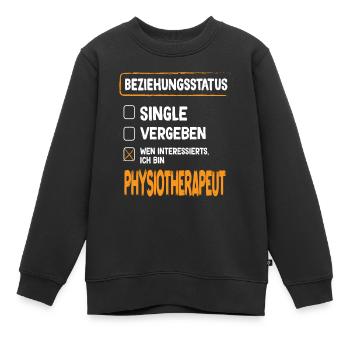 Physiotherapeut Beziehungsstatus Physiotherapie - Kinder Premium Organic Sweatshirt - Schwarz - Vorne - AI Model Kid Female (0cm)