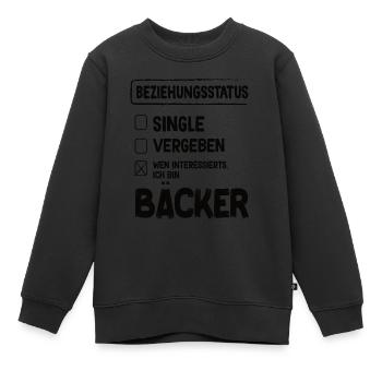 Bäcker Beziehungsstatus Back Backwaren Backen - Kinder Premium Organic Sweatshirt - Schwarz - Vorne - AI Model Kid Female (0cm)