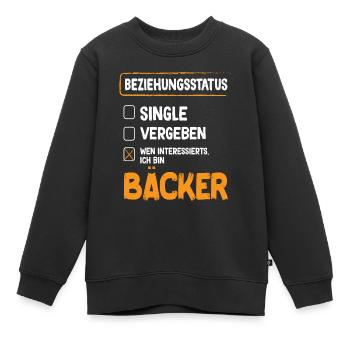 Bäcker Beziehungsstatus Back Backwaren Backen - Kinder Premium Organic Sweatshirt - Schwarz - Vorne - AI Model Kid Female (0cm)