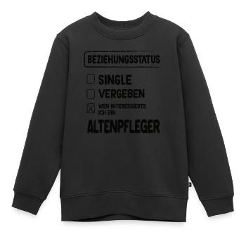 Altenpfleger Beziehungsstatus Altenpfleger - Kinder Premium Organic Sweatshirt - Schwarz - Vorne - AI Model Kid Female (0cm)