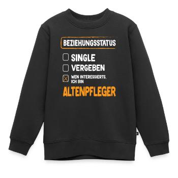 Altenpfleger Beziehungsstatus Altenpfleger - Kinder Premium Organic Sweatshirt - Schwarz - Vorne - AI Model Kid Female (0cm)