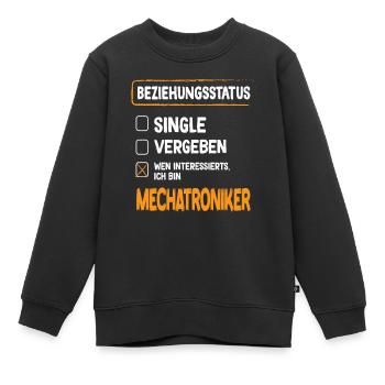 Mechatroniker Beziehungsstatus Mechatroniker - Kinder Premium Organic Sweatshirt - Schwarz - Vorne - AI Model Kid Female (0cm)