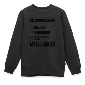 Statut de la relation de métallurgiste Métallurgiste Construction métallique - Sweat Premium enfant bio - noir - Devant - AI Model Kid Female (0cm)