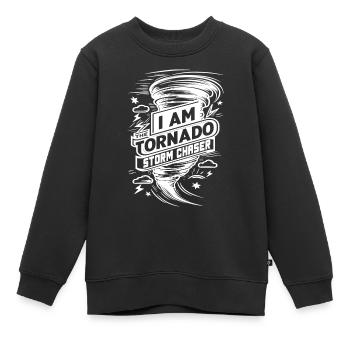 Je suis l’amoureux des ouragans Tornado Twister - Sweat Premium enfant bio - noir - Devant - AI Model Kid Female (0cm)