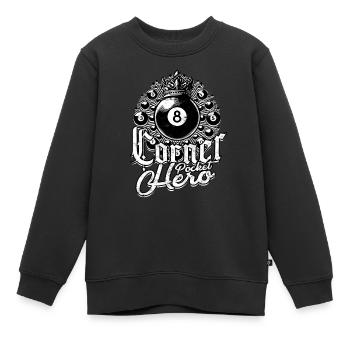8-Ball Billard Corner Pocket Hero - Kinder Premium Organic Sweatshirt - Schwarz - Vorne - AI Model Kid Female (0cm)