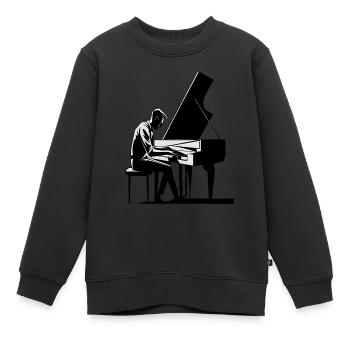 Pianist, der Klavier spielt - Kinder Premium Organic Sweatshirt - Schwarz - Vorne - AI Model Kid Female (0cm)