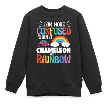 Ich Bin Verwirrter Als Ein Chamäleon - Kinder Premium Organic Sweatshirt - Schwarz - Vorne - AI Model Kid Female (0cm)