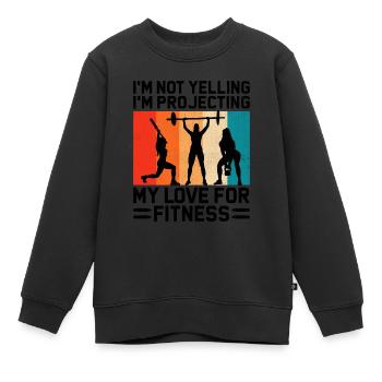 Professeur d’éducation physique Professeurs d’éducation physique École Spor - Sweat Premium enfant bio - noir - Devant - AI Model Kid Female (0cm)