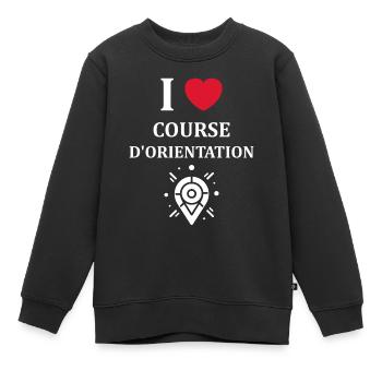course d'orientation - Sweat Premium enfant bio - noir - Devant - AI Model Kid Female (0cm)