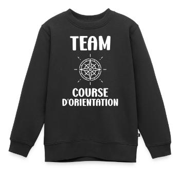 course d'orientation - Sweat Premium enfant bio - noir - Devant - AI Model Kid Female (0cm)