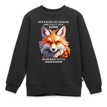 DER FUCHS IST SCHLAU - Kinder Premium Organic Sweatshirt - Schwarz - Vorne - AI Model Kid Female (0cm)