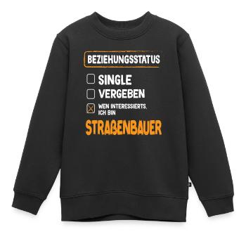 Straßenbauer Beziehungsstatus Straßenbau Beruf - Kinder Premium Organic Sweatshirt - Schwarz - Vorne - AI Model Kid Female (0cm)