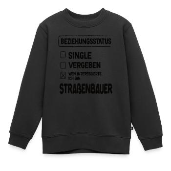 Straßenbauer Beziehungsstatus Straßenbau Beruf - Kinder Premium Organic Sweatshirt - Schwarz - Vorne - AI Model Kid Female (0cm)