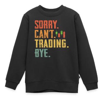 Lustiger Handel Retro Groovy Börse - Kinder Premium Organic Sweatshirt - Schwarz - Vorne - AI Model Kid Female (0cm)