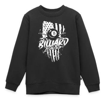 Billard à 8 boules - Sweat Premium enfant bio - noir - Devant - AI Model Kid Female (0cm)