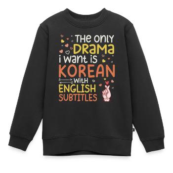 Drame coréen Merch K-Drama Lover Fan - Sweat Premium enfant bio - noir - Devant - AI Model Kid Female (0cm)