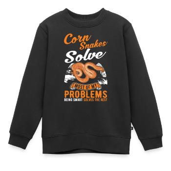 Serpent des blés cadeau Serpent des blés - Sweat Premium enfant bio - noir - Devant - AI Model Kid Female (0cm)