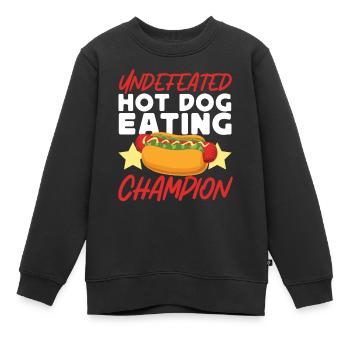 Hot Dog Adult Undefeated Hot Dog - Kinder Premium Organic Sweatshirt - Schwarz - Vorne - AI Model Kid Female (0cm)