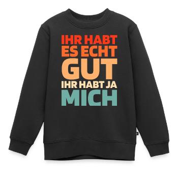 Schwarzer Humor - Kinder Premium Organic Sweatshirt - Schwarz - Vorne - AI Model Kid Female (0cm)