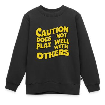 La prudence ne joue pas bien avec les autres 91 - Sweat Premium enfant bio - noir - Devant - AI Model Kid Female (0cm)