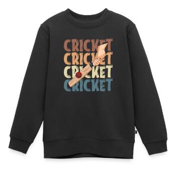 Cricket - Kinder Premium Organic Sweatshirt - Schwarz - Vorne - AI Model Kid Female (0cm)