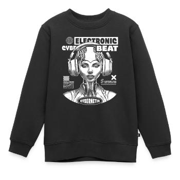 Futuristic Techno Shirt: EDM Princess Style - Kids Premium Organic Sweatshirt - black - Front - AI Model Kid Female (0cm)
