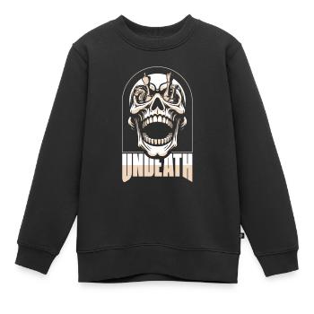 Mort-vivant crâne d’échecs - Sweat Premium enfant bio - noir - Devant - AI Model Kid Female (0cm)