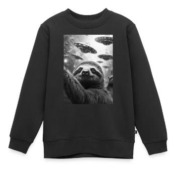OVNI Selfie paresseux - Sweat Premium enfant bio - noir - Devant - AI Model Kid Female (0cm)