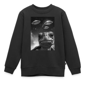 OVNI Selfie Tortue - Sweat Premium enfant bio - noir - Devant - AI Model Kid Female (0cm)