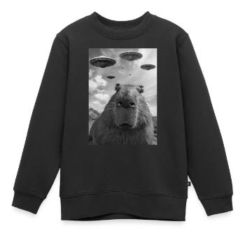 Capybara selfie OVNI - Sweat Premium enfant bio - noir - Devant - AI Model Kid Female (0cm)