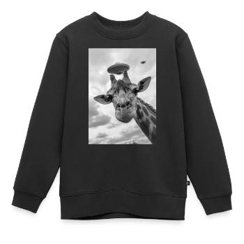Girafe selfie OVNI - Sweat Premium enfant bio - noir - Devant - AI Model Kid Female (0cm)