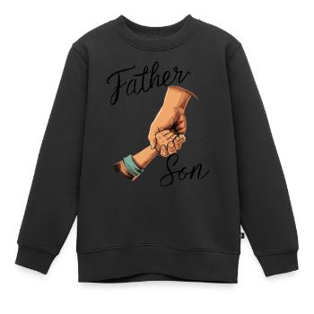 VATER UND SOHN - Kinder Premium Organic Sweatshirt - Schwarz - Vorne - AI Model Kid Female (0cm)