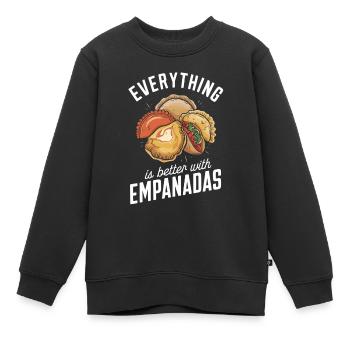 Everything is better with empanadas - Kids Premium Organic Sweatshirt - black - Front - AI Model Kid Female (0cm)