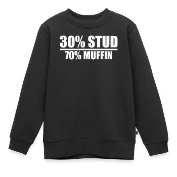 30% Stud 70% Muffin Funny Father's Day Valentines - Kinder Premium Organic Sweatshirt - Schwarz - Vorne - AI Model Kid Female (0cm)