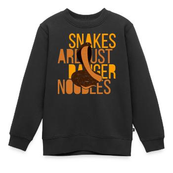 Les serpents ne sont que des nouilles de danger Les serpents sont un danger n - Sweat Premium enfant bio - noir - Devant - AI Model Kid Female (0cm)