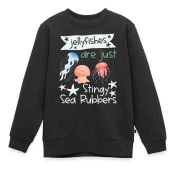 Quallen sind nur geizige Meeresgummis Lustige Qual - Kinder Premium Organic Sweatshirt - Schwarz - Vorne - AI Model Kid Female (0cm)