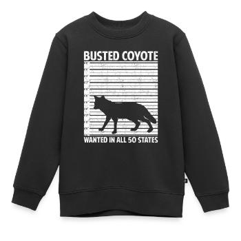 Chasse au coyote Chasseur de coyote Yote - Sweat Premium enfant bio - noir - Devant - AI Model Kid Female (0cm)