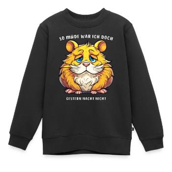 SO MÜDE WAR ICH GESTERN NACHT NICHT - Kinder Premium Organic Sweatshirt - Schwarz - Vorne - AI Model Kid Female (0cm)