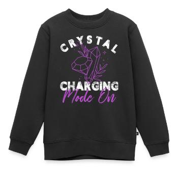 Mode de charge de cristal sur le guérisseur de chakra Lightworker - Sweat Premium enfant bio - noir - Devant - AI Model Kid Female (0cm)