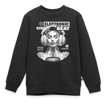 Techno-Festival T-Shirt: Space Princess Design - Kinder Premium Organic Sweatshirt - Schwarz - Vorne - AI Model Kid Female (0cm)