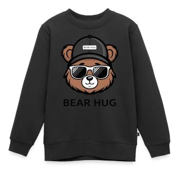 OURS BRUN, CÂLIN D’OURS - Sweat Premium enfant bio - noir - Devant - AI Model Kid Female (0cm)