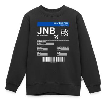 Johannesburg Boarding Pass Südafrika Urlaub Idee - Kinder Premium Organic Sweatshirt - Schwarz - Vorne - AI Model Kid Female (0cm)