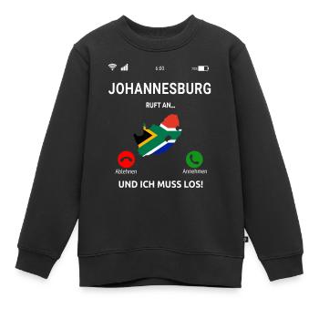 Johannesburg Ruft An Südafrika Urlaub Idee - Kinder Premium Organic Sweatshirt - Schwarz - Vorne - AI Model Kid Female (0cm)