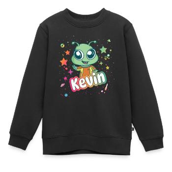 KEVIN - Schöner Junge Name mit süßem Alien - Kinder Premium Organic Sweatshirt - Schwarz - Vorne - AI Model Kid Female (0cm)
