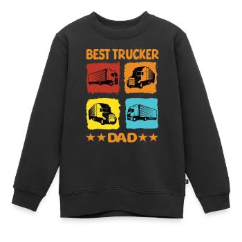 Meilleur père camionneur - Sweat Premium enfant bio - noir - Devant - AI Model Kid Female (0cm)
