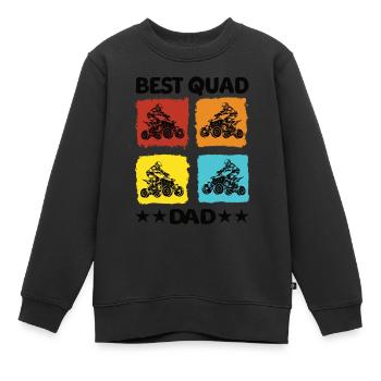 Meilleur père quadruple - Sweat Premium enfant bio - noir - Devant - AI Model Kid Female (0cm)